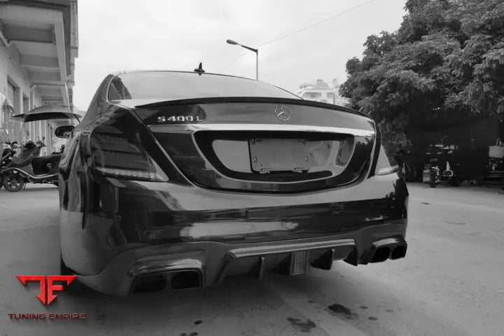 MERCEDES-BENZ S63 W222 SEDAN BRS STYLE REAR DIFFUSER W LED LIGHT AND EXHAUST TIPS BSD