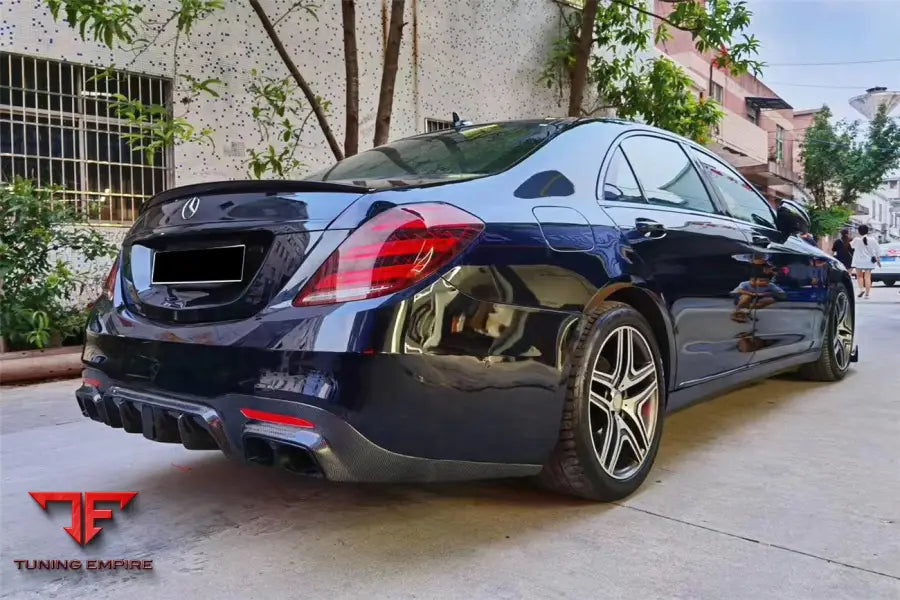 MERCEDES-BENZ S63 W222 SEDAN BRS STYLE REAR DIFFUSER W LED LIGHT AND EXHAUST TIPS BSD