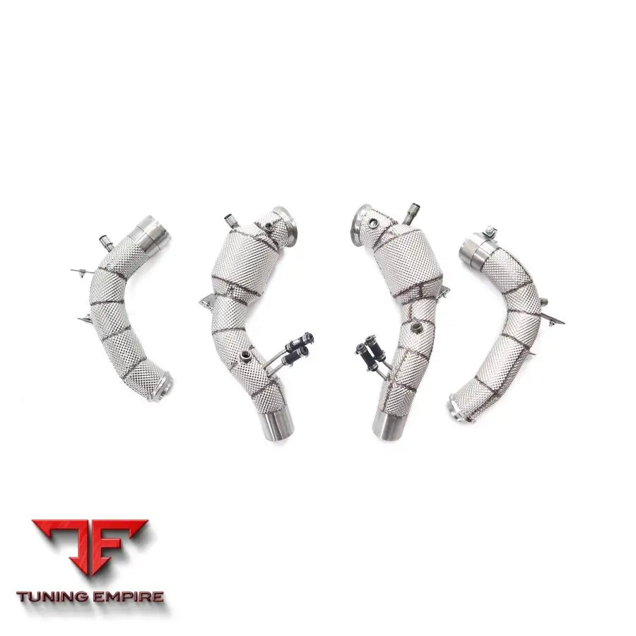 MERCEDES BENZ SL-CLASS AMG SL63 R232 STAINLESS STEEL RAZOR EXHAUST DOWNPIPE WITH HEAT SHIELD