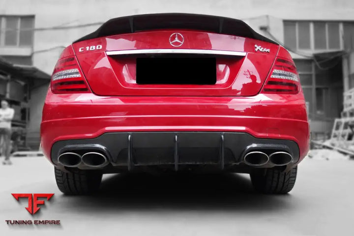 MERCEDES BENZ W204 C CLASS & C63 AMG CARBON FIBER REAR LIP DIFFUSER BSD