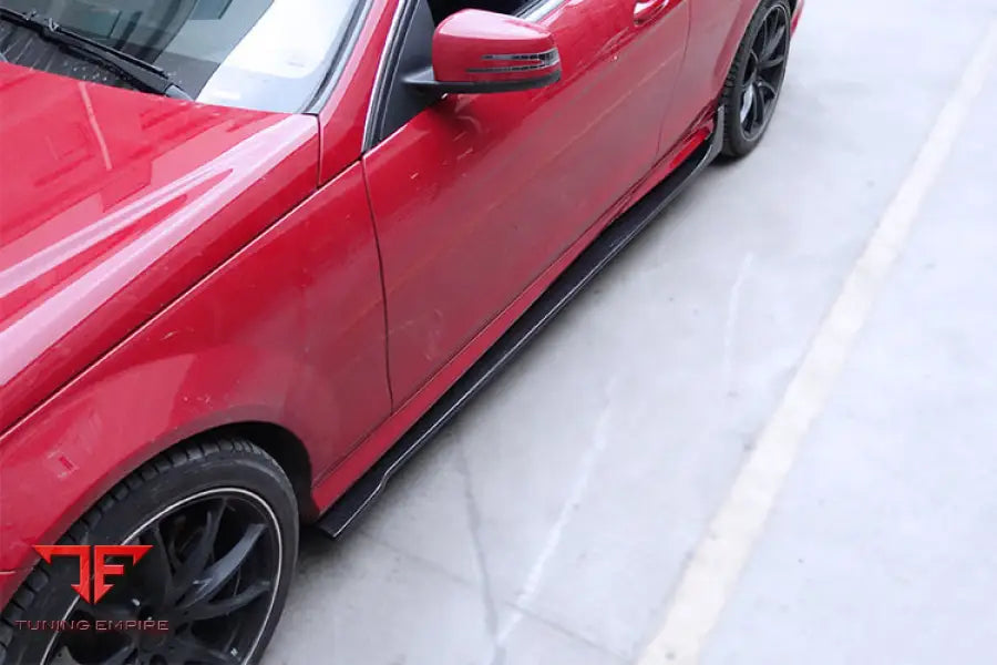 MERCEDES BENZ W204 C CLASS COUPE DP STYLE CARBON FIBER SIDE SKIRTS UNDER BOARD BSD