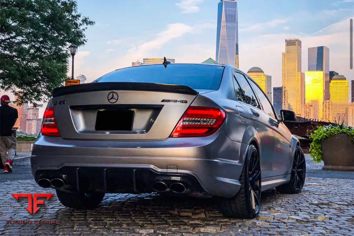MERCEDES BENZ W204 C63 AMG RZ STYLE CARBON FIBER REAR LIP BSD