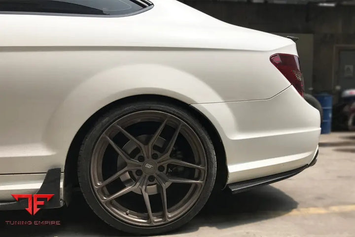 MERCEDES BENZ W204 C63 AMG RZS STYLE CARBON FIBER REAR BUMPER CAPS BSD