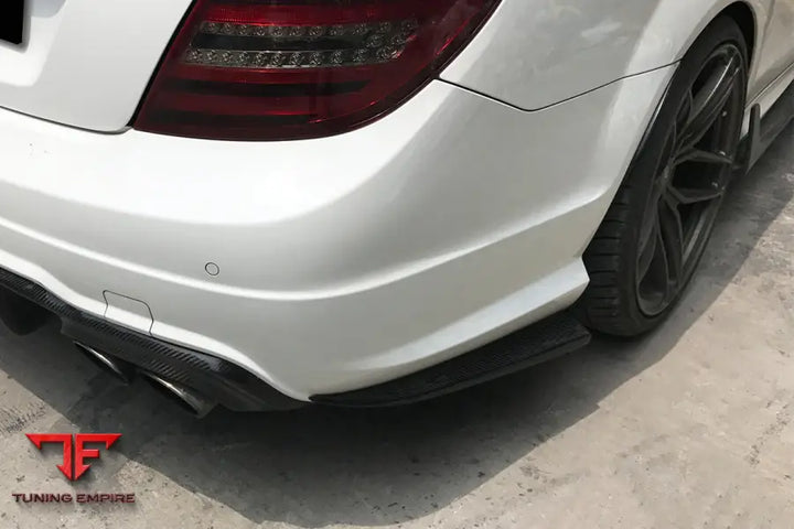 MERCEDES BENZ W204 C63 AMG RZS STYLE CARBON FIBER REAR BUMPER CAPS BSD