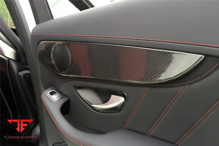 MERCEDES BENZ W205 C CLASS/GLC X253 CARBON FIBER INTERIOR DOOR HANDLE COVER TRIM BSD