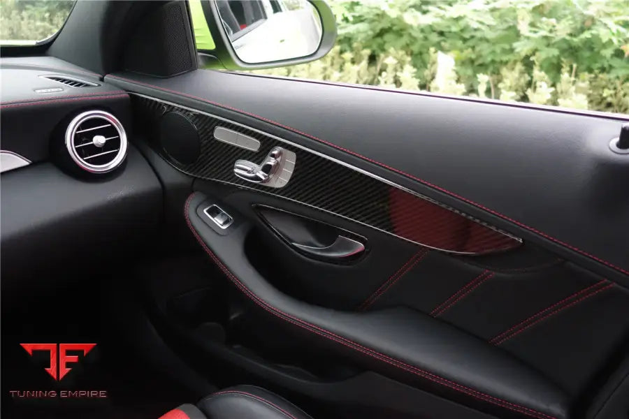 MERCEDES BENZ W205 C CLASS/GLC X253 CARBON FIBER INTERIOR DOOR HANDLE COVER TRIM BSD