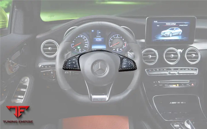 MERCEDES-BENZ W205 C63 AMG CARBON FIBER INTERIOR STEERING WHEEL TRIM BSD
