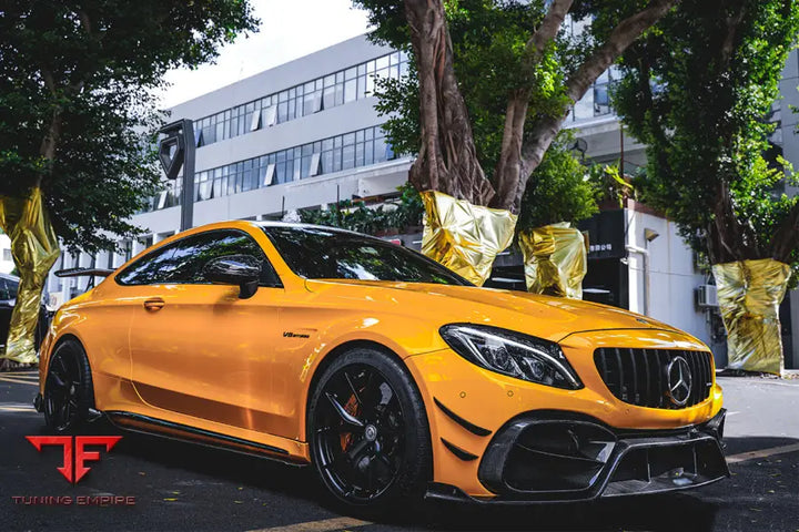 MERCEDES-BENZ W205 C63 & C63S AMG COUPE IMP PERFORMANCE PARTIAL CARBON FIBER FRONT BUMPER WITH CANARDS BSD