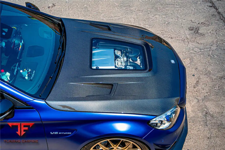 MERCEDES-BENZ W205 C63 & S AMG IMP PERFORMANCE PARTIAL CARBON FIBER HOOD BSD