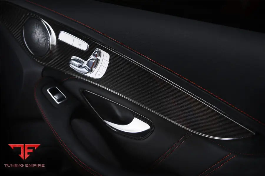 MERCEDES BENZ W205 C63S AMG SEDAN CARBON FIBER INTERIOR DOOR PANEL TRIM COVER STRIP BSD