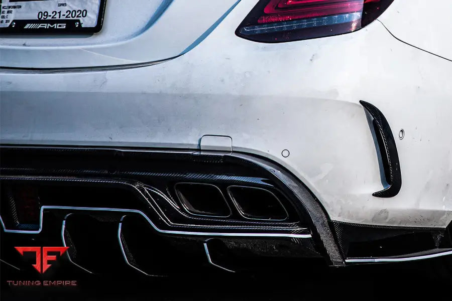 MERCEDES BENZ W205 C63S AMG SEDAN IMP PERFORMANCE CARBON FIBER REAR DIFFUSER W CAPS BSD