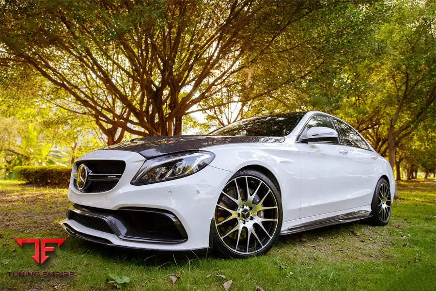 MERCEDES BENZ W205 C63S AMG SEDAN CARBON FIBER SIDE SKIRTS EXTENSION BSD