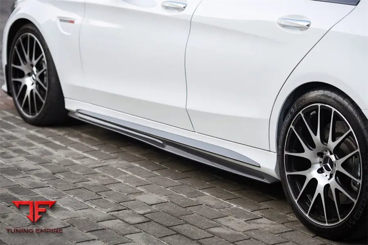 MERCEDES BENZ W205 C63S AMG SEDAN CARBON FIBER SIDE SKIRTS EXTENSION BSD