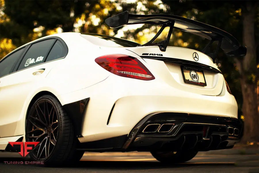 MERCEDES BENZ W205 C63S AMG SEDAN IMP PERFORMANCE CARBON FIBER REAR CAPS BSD