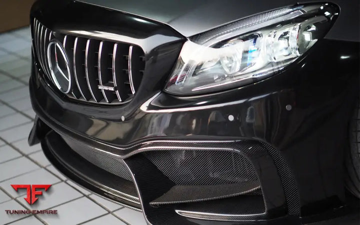 MERCEDES BENZ W205 C63S AMG SEDAN IMP PERFORMANCE PARTIAL CARBON FIBER FRONT BUMPER BSD