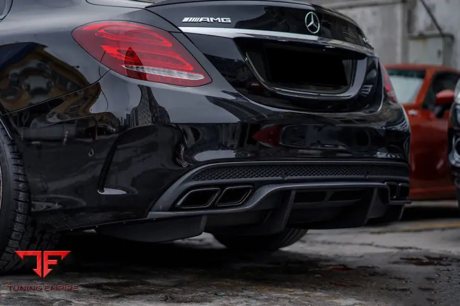 MERCEDES BENZ W205 C63S AMG SEDAN PS STYLE REAR DIFFUSER BSD