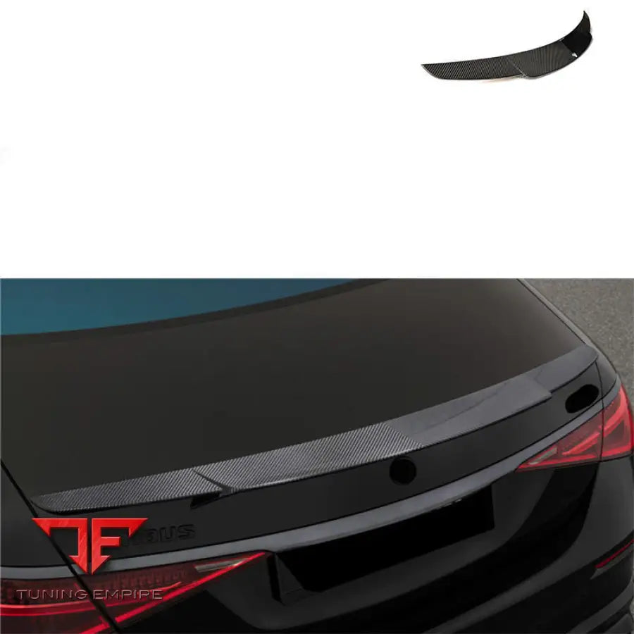 MERCEDES-BENZ W223 CARBON FIBER REAR WING GLOSSY BLACK B STYLE SPOILER