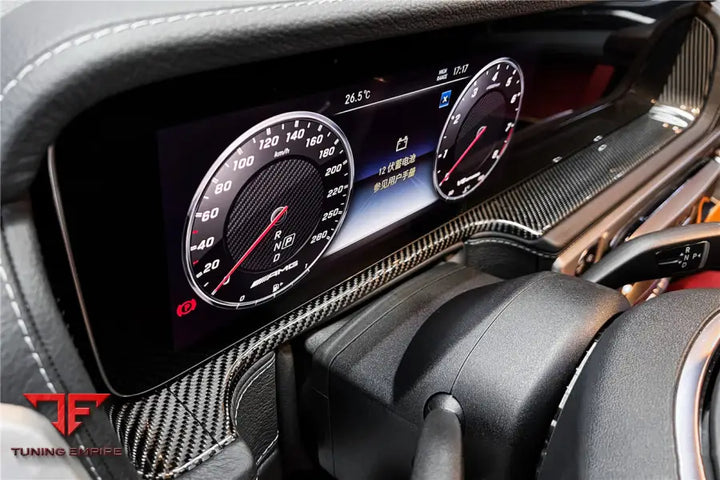 MERCEDES BENZ W464 G550 G63 AMG G-CLASS DRY CARBON FIBER SCREEN SURROUND PANEL REPLACEMENT BSD