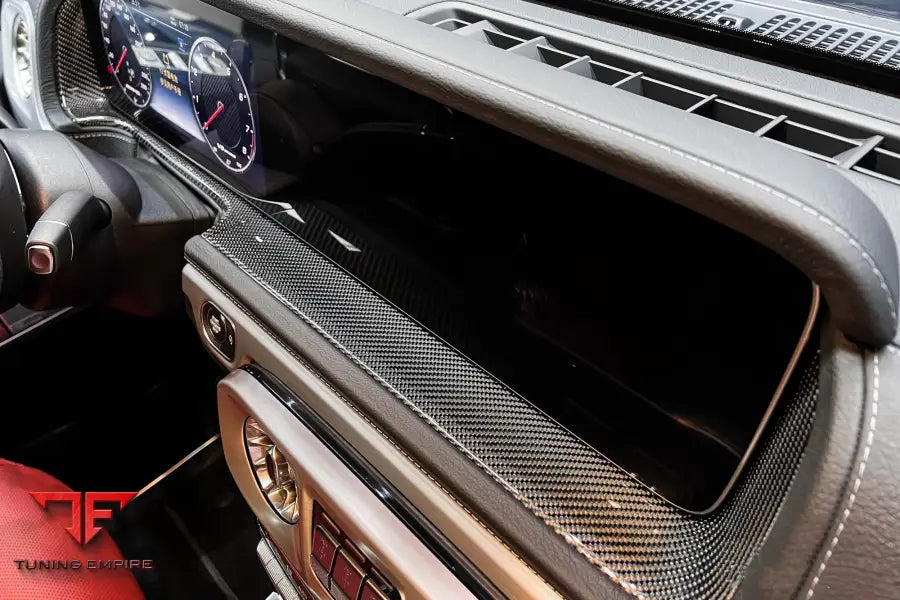 MERCEDES BENZ W464 G550 G63 AMG G-CLASS DRY CARBON FIBER SCREEN SURROUND PANEL REPLACEMENT BSD