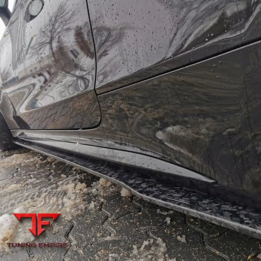 MERCEDES C63/C63S W205 COUPE & SALOON FORGED CARBON FIBRE SIDE SKIRTS - V2 - CT CARBON