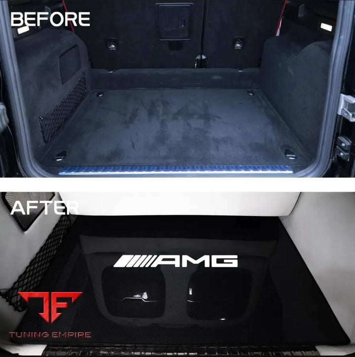 MERCEDES G-CLASS W464 CARBON FIBER REAR TRUNK COVER WITH ILLUMINATED LOGO