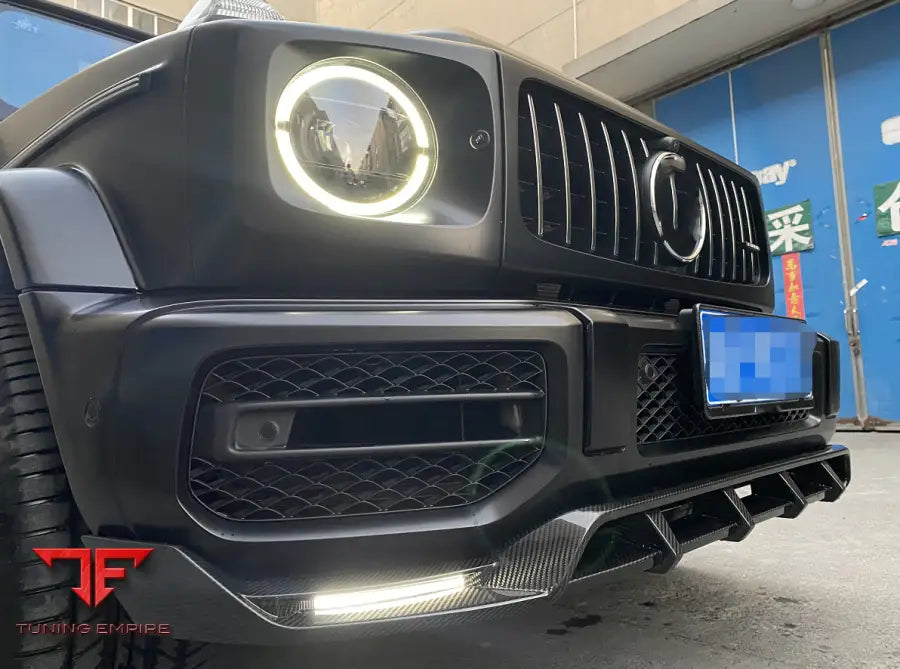 MERCEDES G63 w464 CARBON FRONT LIP WITH LED LIGHTS