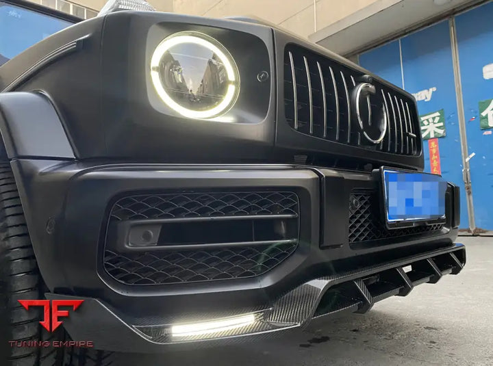MERCEDES G63 w464 CARBON FRONT LIP WITH LED LIGHTS