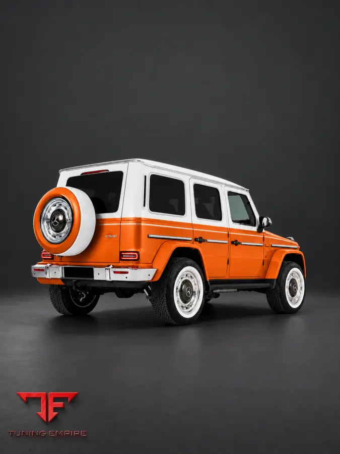 Mercedes G63 W464 vintage upgrade kit rear three-quarter view
