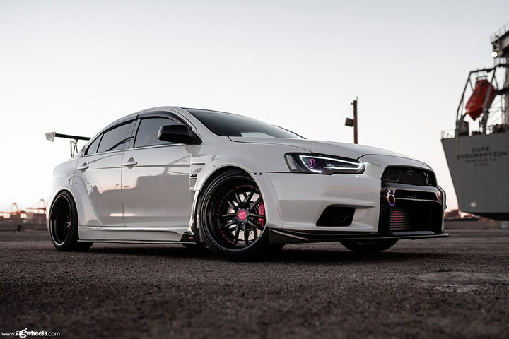 MITSUBISHI EVO X on custom forged wheels