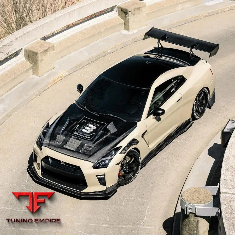 NISSAN GTR NISMO CARBON FIBER TEMPERED GLASS HOOD