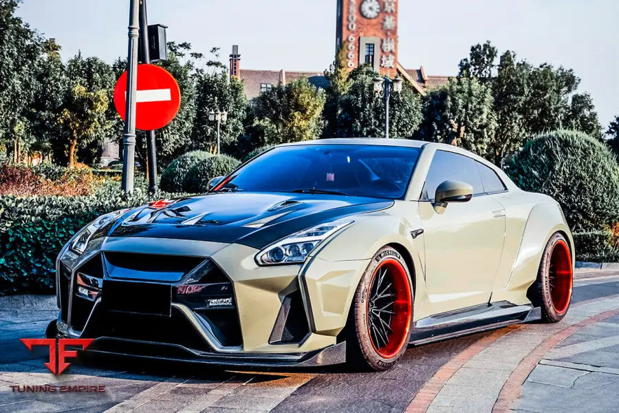 NISSAN GTR R35 CBA & DBA & EBA BKSSII STYLE PARTIAL CARBON FIBER FULL WIDE BODY KIT BSD