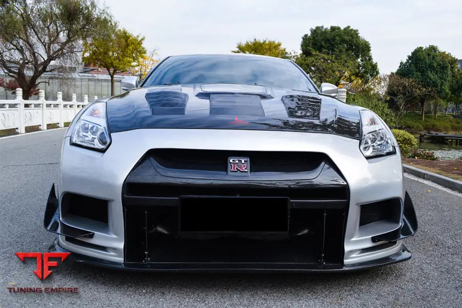 NISSAN GTR R35 CBA/DBA TPR STYLE PARTIAL CARBON FIBER FRONT BUMPER BSD