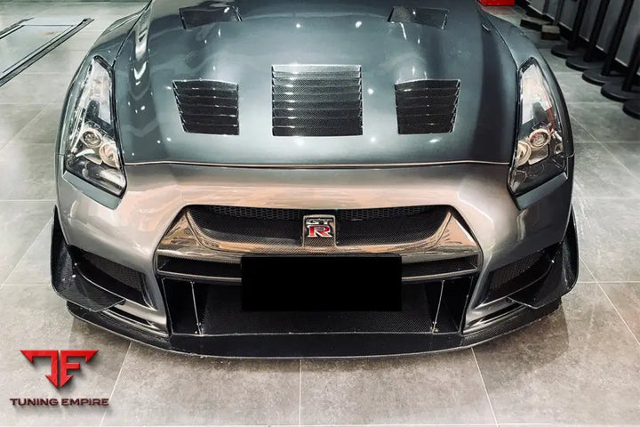 NISSAN GTR R35 CBA/DBA TPR STYLE PARTIAL CARBON FIBER FRONT BUMPER BSD