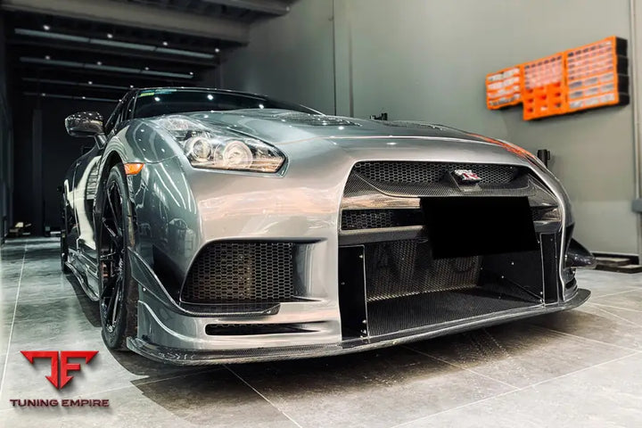 NISSAN GTR R35 CBA/DBA TPR STYLE PARTIAL CARBON FIBER FRONT BUMPER BSD
