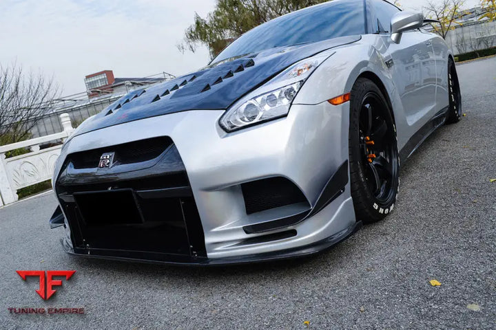 NISSAN GTR R35 CBA/DBA TPR STYLE PARTIAL CARBON FIBER FRONT BUMPER BSD