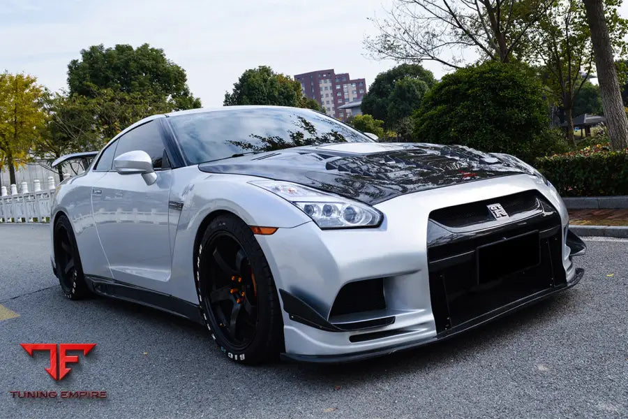 NISSAN GTR R35 CBA/DBA TPR STYLE PARTIAL CARBON FIBER FRONT BUMPER BSD