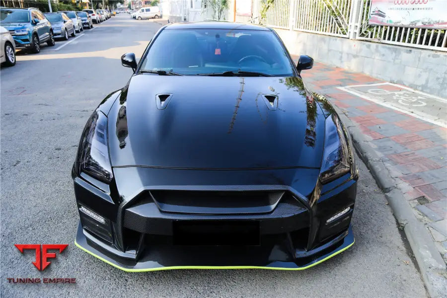 NISSAN GTR R35 CBA DBA VER17 NSM STYLE PARTIAL CARBON FIBER FRONT BUMPER BSD