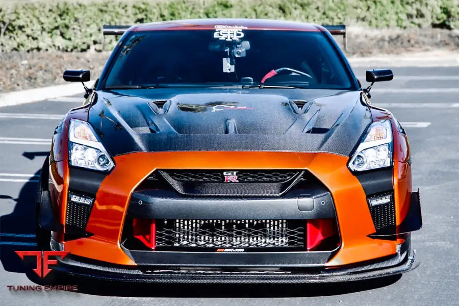 NISSAN GTR R35 EBA BKSS STYLE CARBON FIBER FRONT LIP BSD