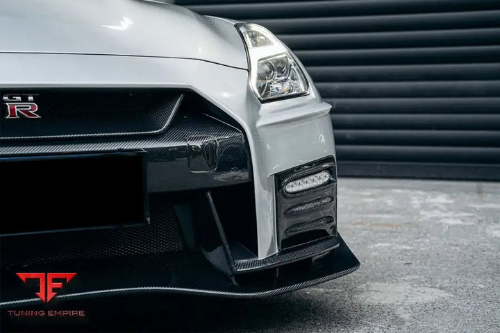 NISSAN GTR R35 EBA NSM STYLE PARTIAL CARBON FIBER FRONT BUMPER BSD