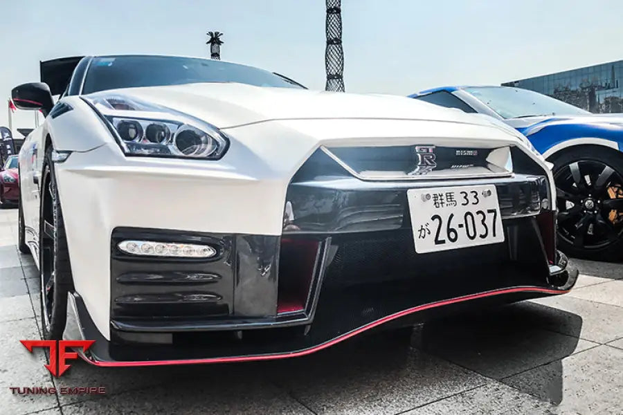 NISSAN GTR R35 EBA NSM STYLE PARTIAL CARBON FIBER FRONT BUMPER BSD