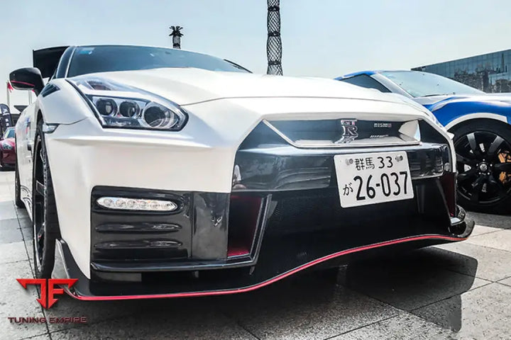 NISSAN GTR R35 EBA NSM STYLE PARTIAL CARBON FIBER FRONT BUMPER BSD