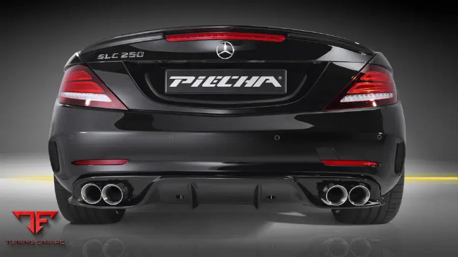 Piecha SLC R172 rear view showing diffuser and boot lid spoiler lip