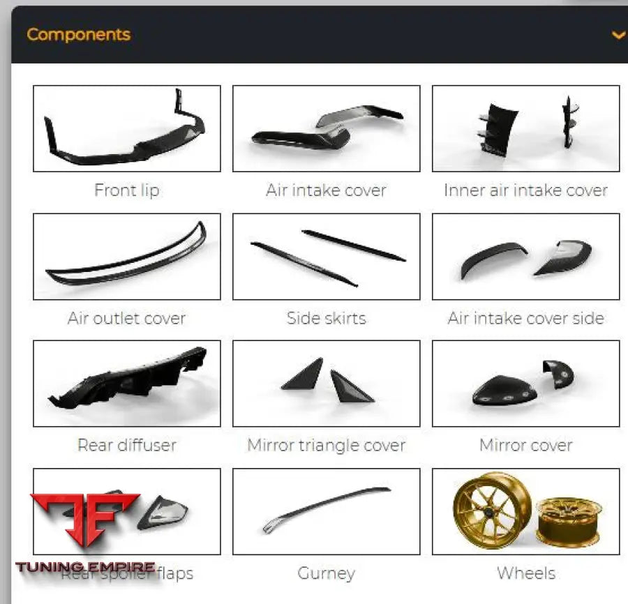 PORSCHE 718 CAYMAN GT4 CARBON FIBER PARTS
