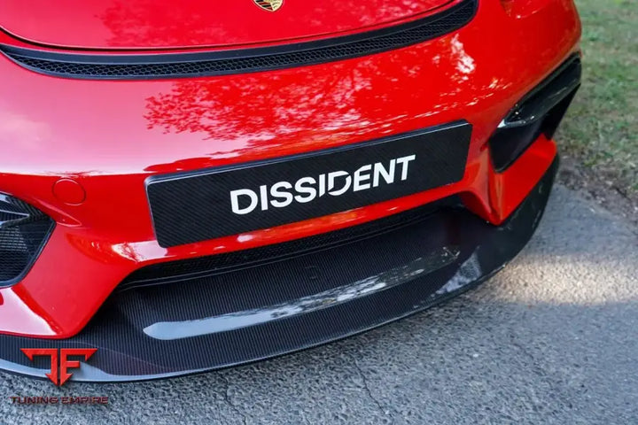 Porsche 718 GT4 carbon splitter detail