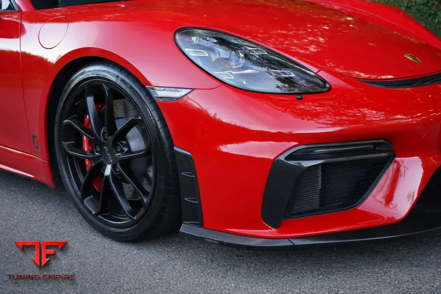 Porsche 718 GT4 carbon front splitter end vent