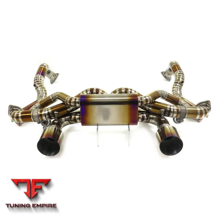 PORSCHE 718 GT4 RS 4.0L TITANIUM CATBACK RAZOR EXHAUST DOWNPIPE WITH MUFFLER VALVE