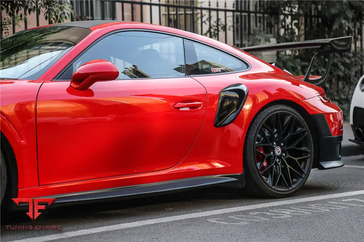 PORSCHE 911 / 991.2 CARRERATARGA 44S GT2RS STYLE CARBON FIBER QUARTER PANEL SIDE SCOOPS BSD