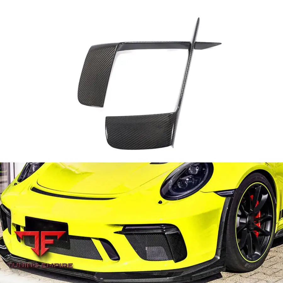 PORSCHE 911 991 GT3 RS COUPE 2-DOOR CARBON FIBER BUMPER FRONT CANARDS 2017-2019Y
