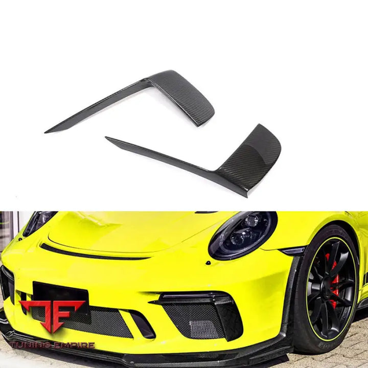 PORSCHE 911 991 GT3 RS COUPE 2-DOOR CARBON FIBER BUMPER FRONT CANARDS 2017-2019Y