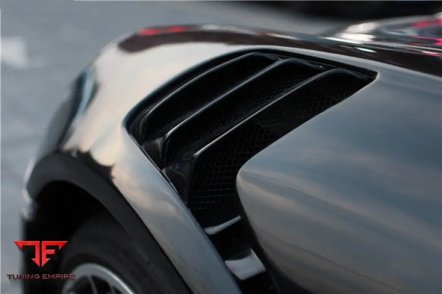 PORSCHE 911 / 991 TURBO S GT2RS STYLE PARTIAL CARBON FIBER FRONT BUMPER AND FENDER BSD